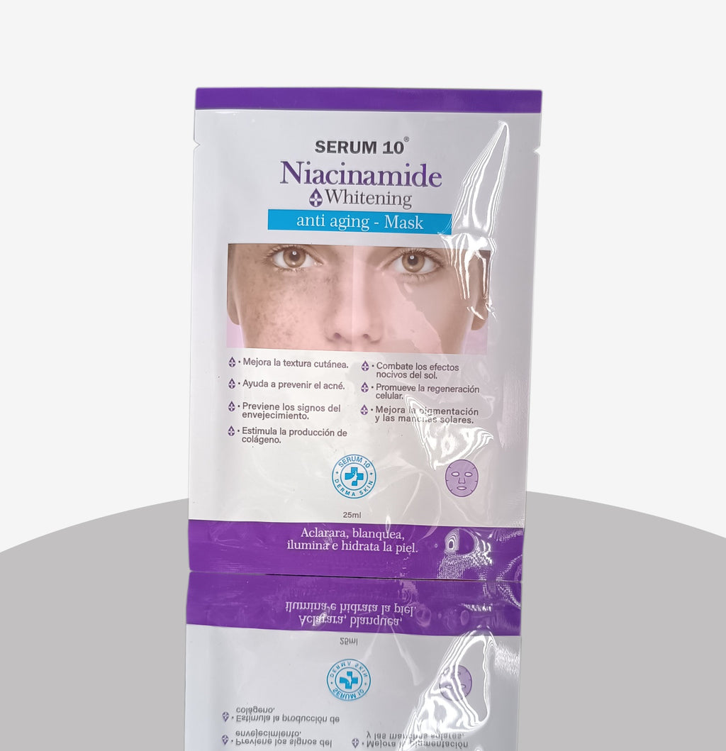 4 MASCARILLAS ACLARANTES NIACINAMIDA TRATAMIENTO PARA EL MES COMPLETO